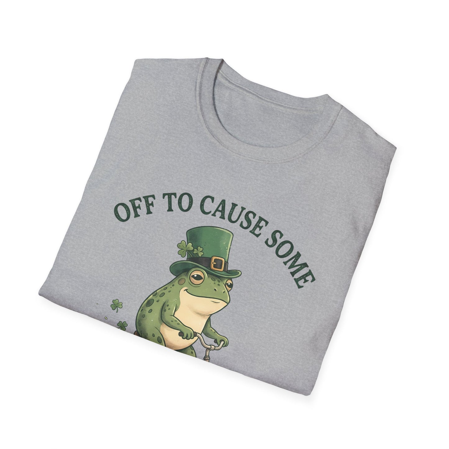 Shenanigans Frog Bike T-Shirt — "Off to Cause Some Shenanigans" St. Patrick’s Day Tee