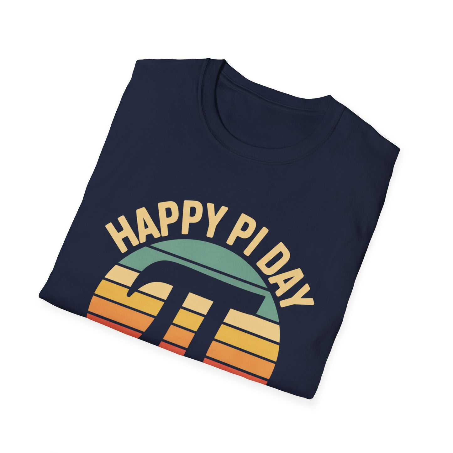 Happy Pi Day pi symbol birthday T-Shirt | Retro sunset math tee