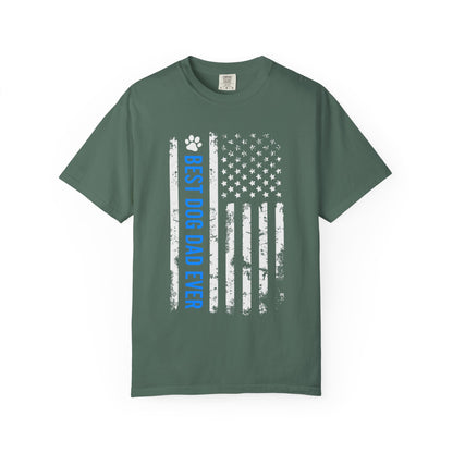 Best Dog Dad Ever T-Shirt — American Flag Paw Graphic