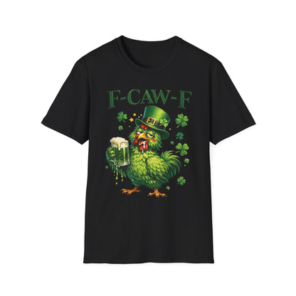 St. Patrick's Day Rooster T-Shirt — "F-CAW-F" Funny Irish Beer Tee