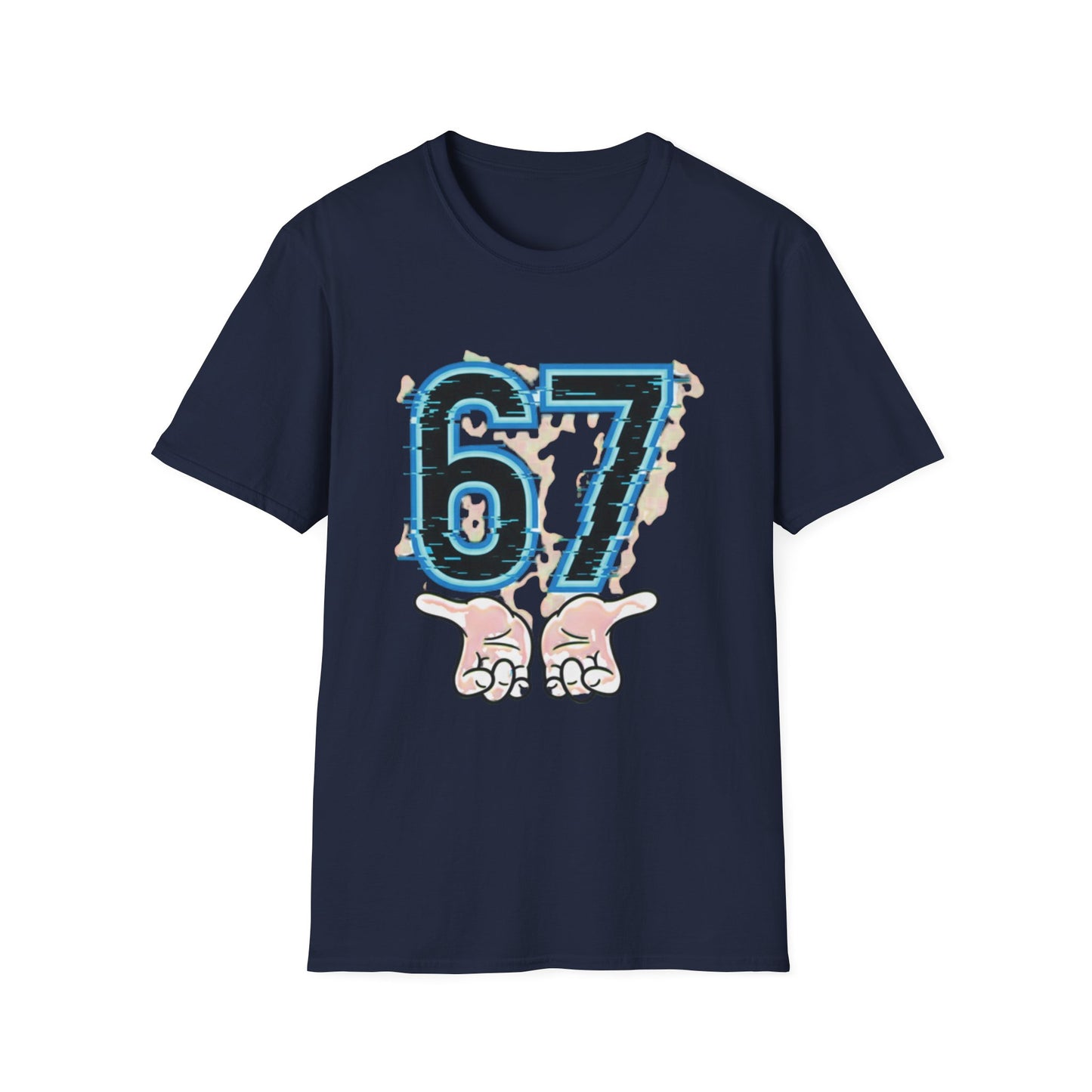 Blue Neon 6 7 Meme T-Shirt – Streetwear Graphic Tee