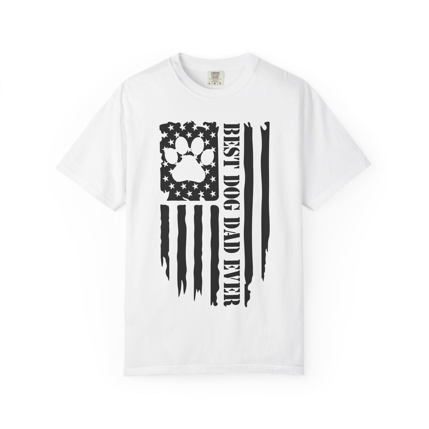 Dog Dad T-Shirt — "Best Dog Dad Ever" American Flag Paw Tee