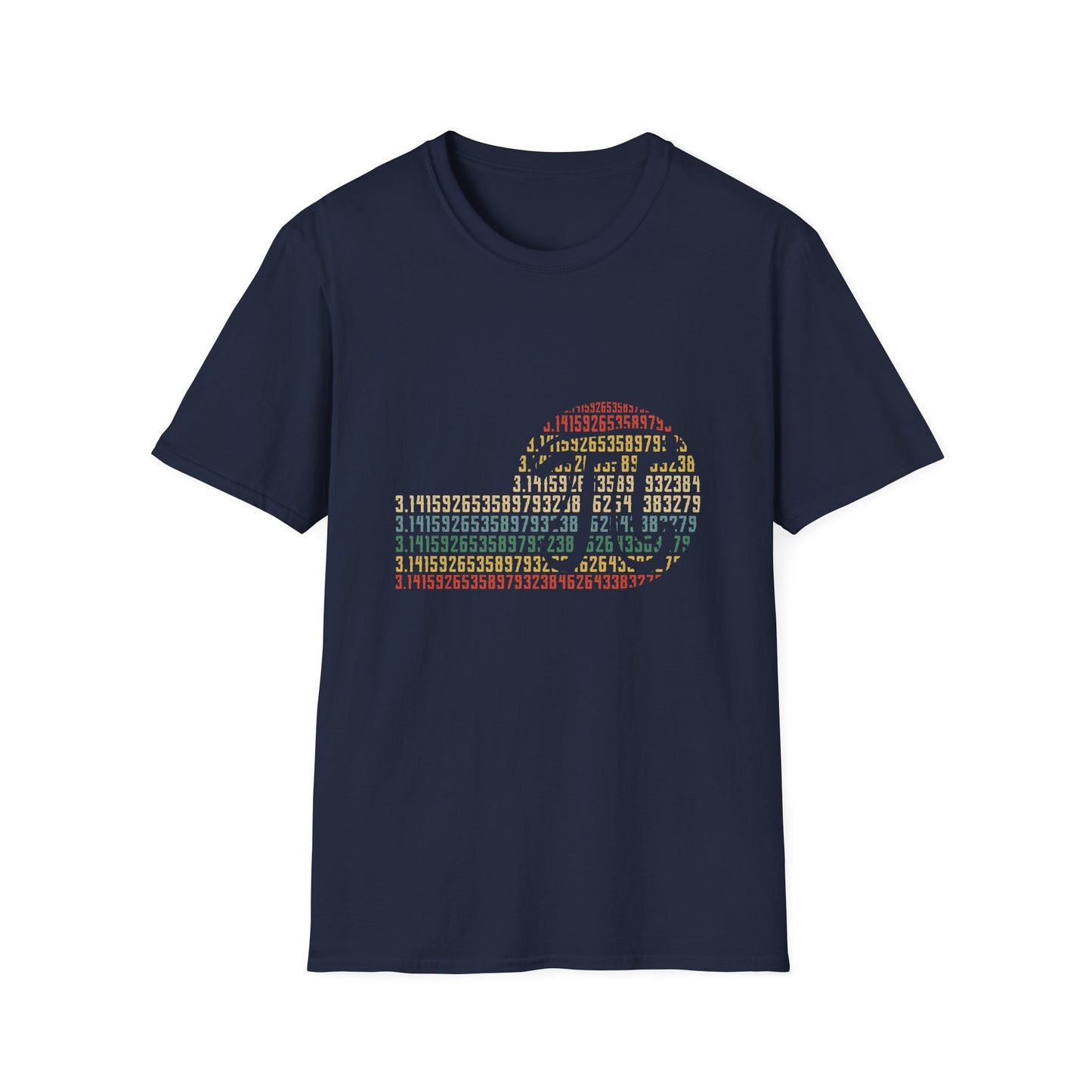 Retro Pi Symbol Tee | Pi Digits Sunset Stripe Unisex T-Shirt