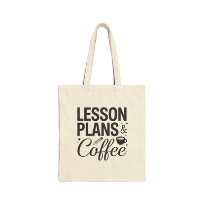 Lesson Plans & Coffee Teacher Tote Bag – Canvas Book Bag Gift for Teachers