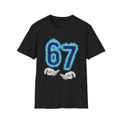 Glowing 6 7 Six Seven Meme with Hands Men Women T-Shirt