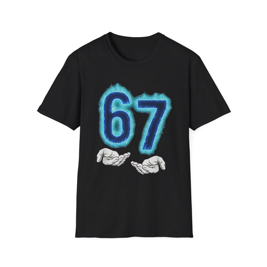 Glowing 6 7 Six Seven Meme with Hands Men Women T-Shirt