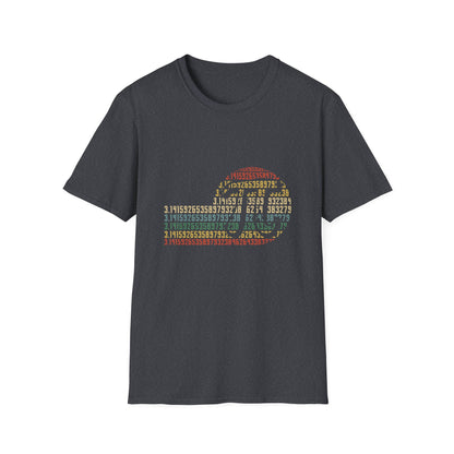 Retro Pi Symbol Tee | Pi Digits Sunset Stripe Unisex T-Shirt