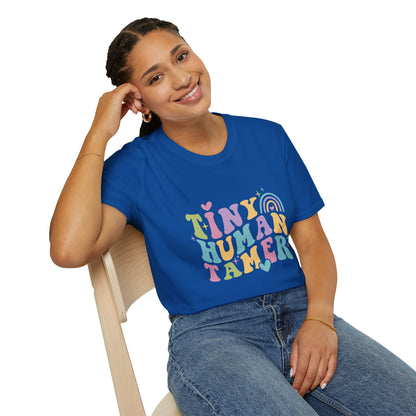 Royal t-shirt with text Tiny Human Tamer gift for Kindergarten teacher