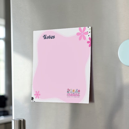 Pink Floral Sticky Notes Pad – Cute Teacher Desk Notes, 3M Adhesive Post-it Style Memo Pad