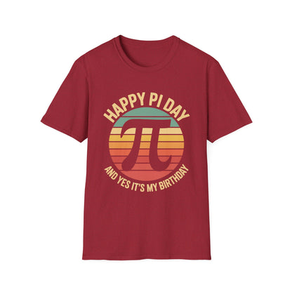 Happy Pi Day pi symbol birthday T-Shirt | Retro sunset math tee
