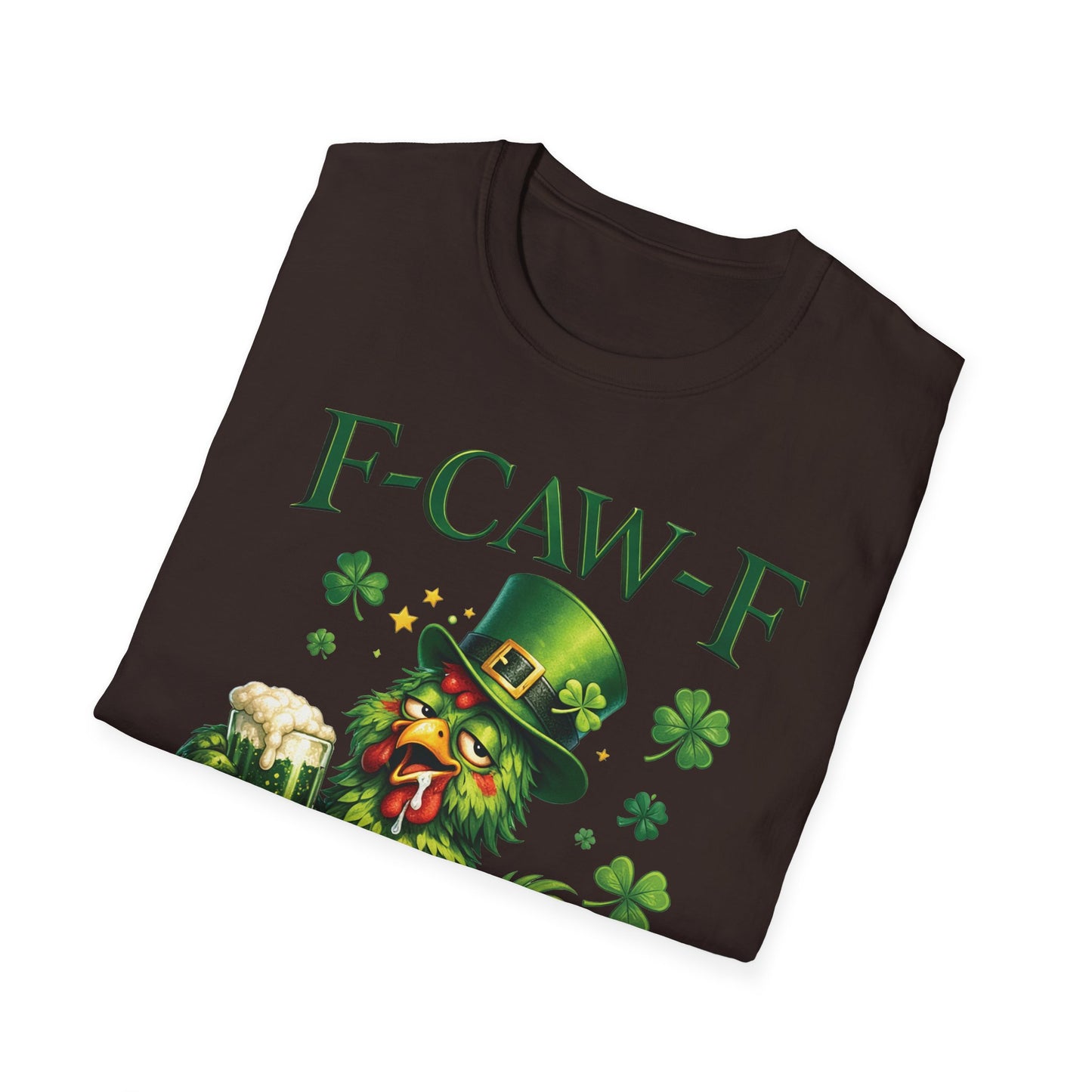 St. Patrick's Day Rooster T-Shirt — "F-CAW-F" Funny Irish Beer Tee