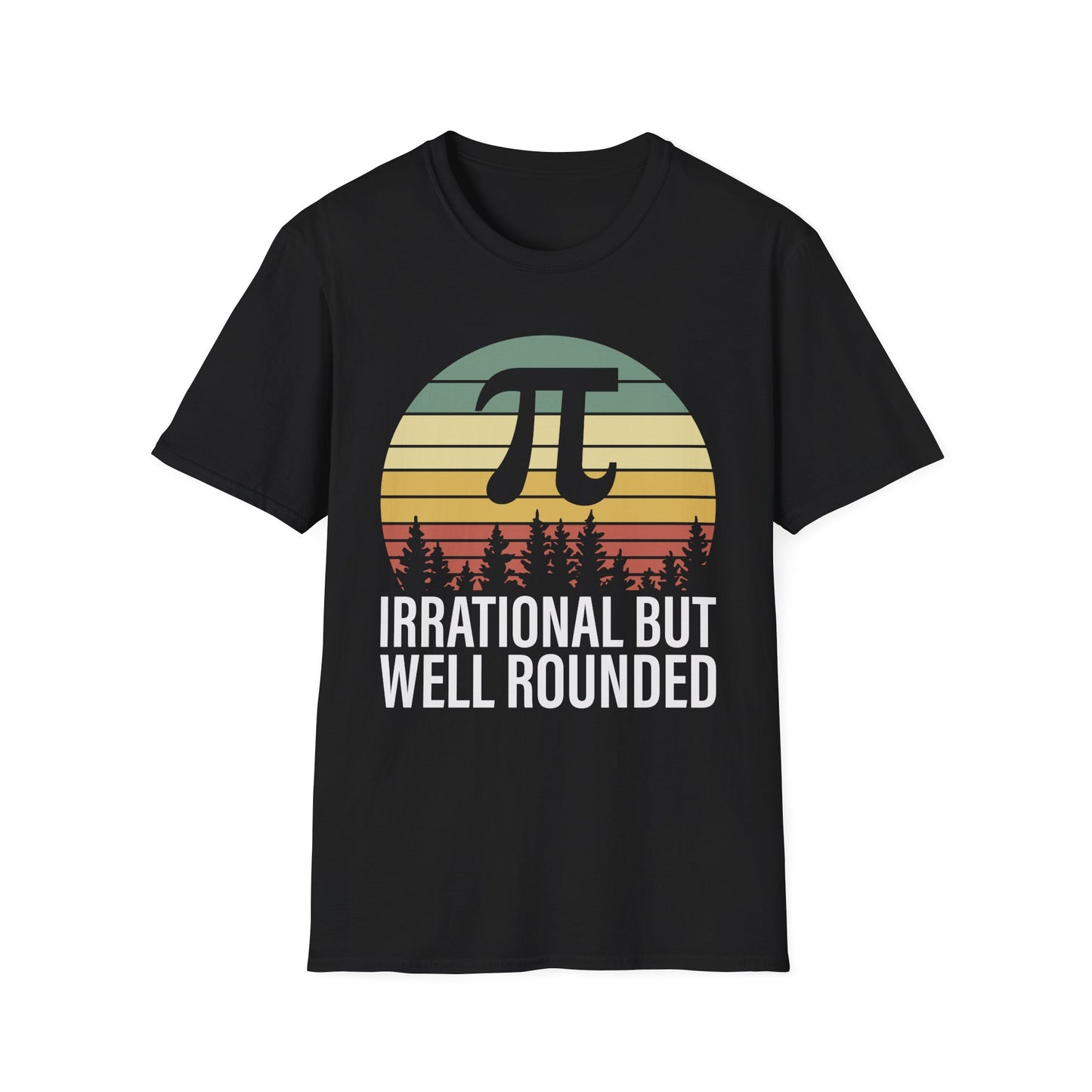 Irrational But Well Rounded Pi Graphic T-Shirt | Retro Sunset Math Tee