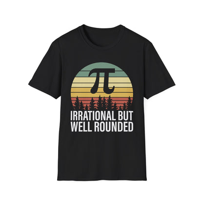 Irrational But Well Rounded Pi Graphic T-Shirt | Retro Sunset Math Tee