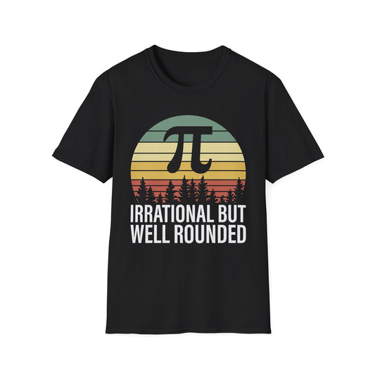 Irrational But Well Rounded Pi Graphic T-Shirt | Retro Sunset Math Tee