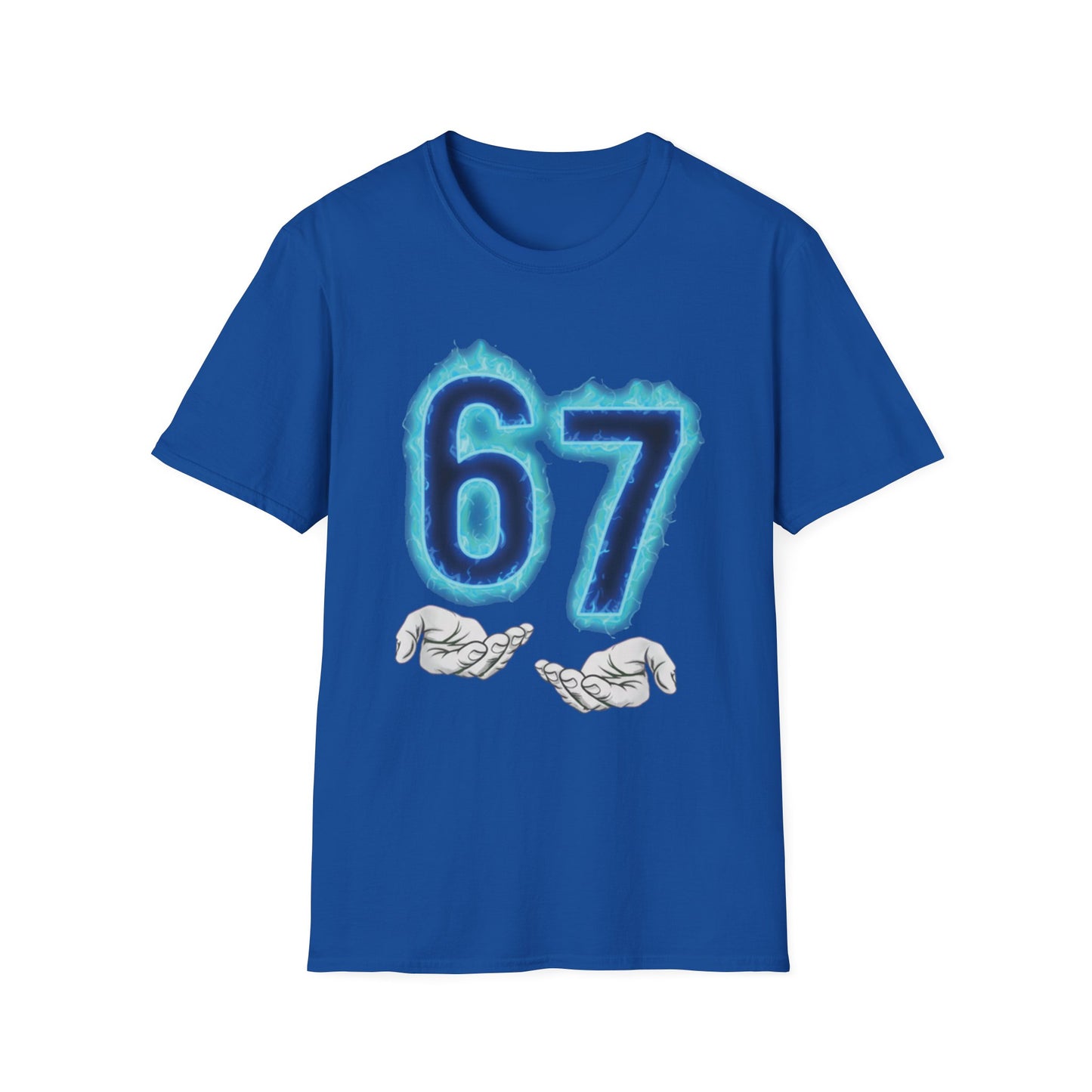 Glowing 6 7 Six Seven Meme with Hands Men Women T-Shirt