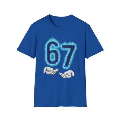 Glowing 6 7 Six Seven Meme with Hands Men Women T-Shirt