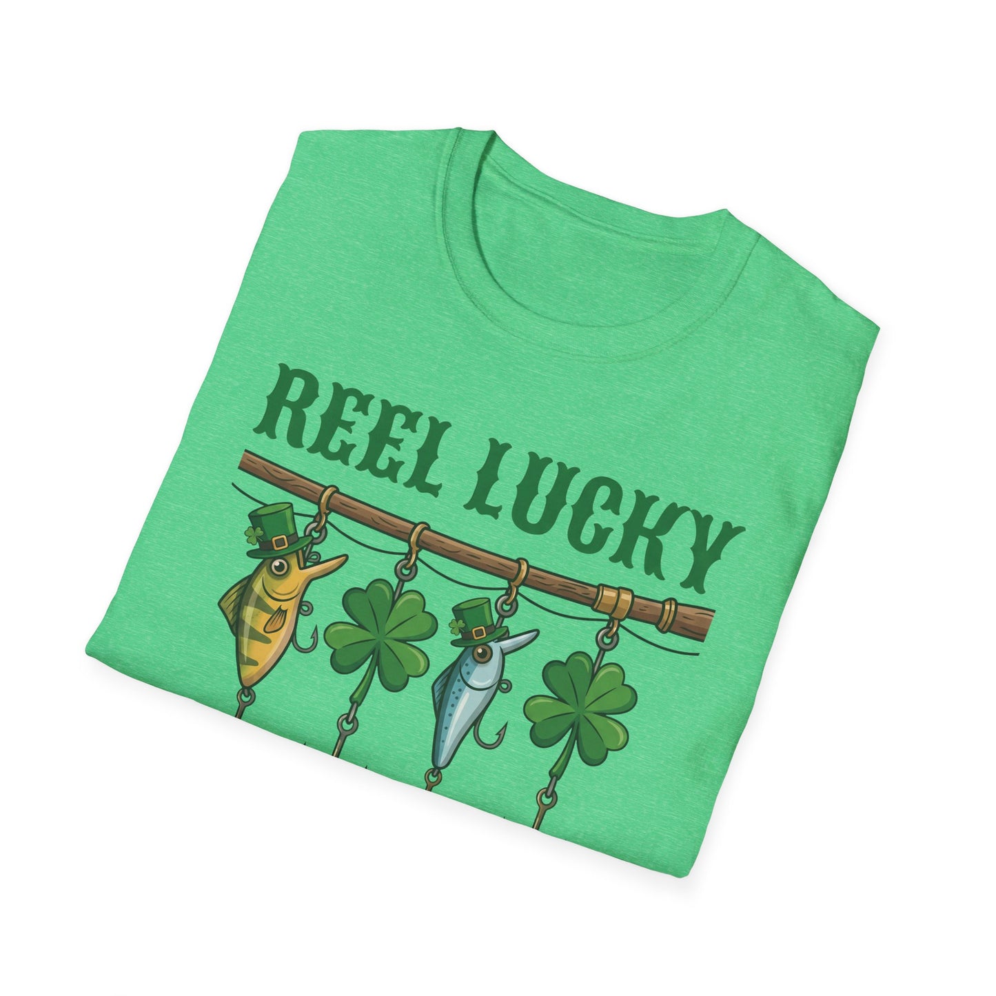 Reel Lucky Fishing Unisex T-Shirt — St. Patrick’s Day Shamrock Angler Tee