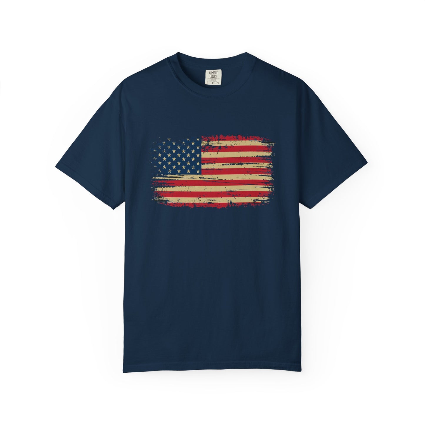 Distressed American Flag T‑Shirt — Vintage USA Patriotic Tee