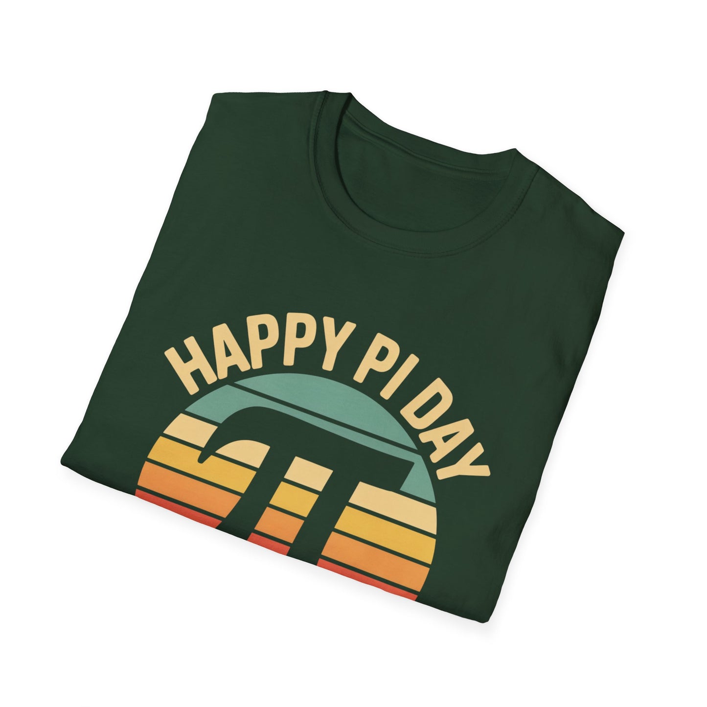Happy Pi Day pi symbol birthday T-Shirt | Retro sunset math tee