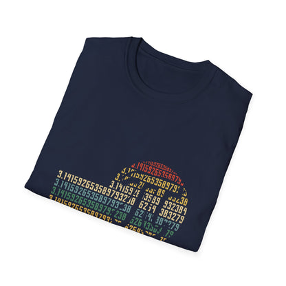 Retro Pi Symbol Tee | Pi Digits Sunset Stripe Unisex T-Shirt