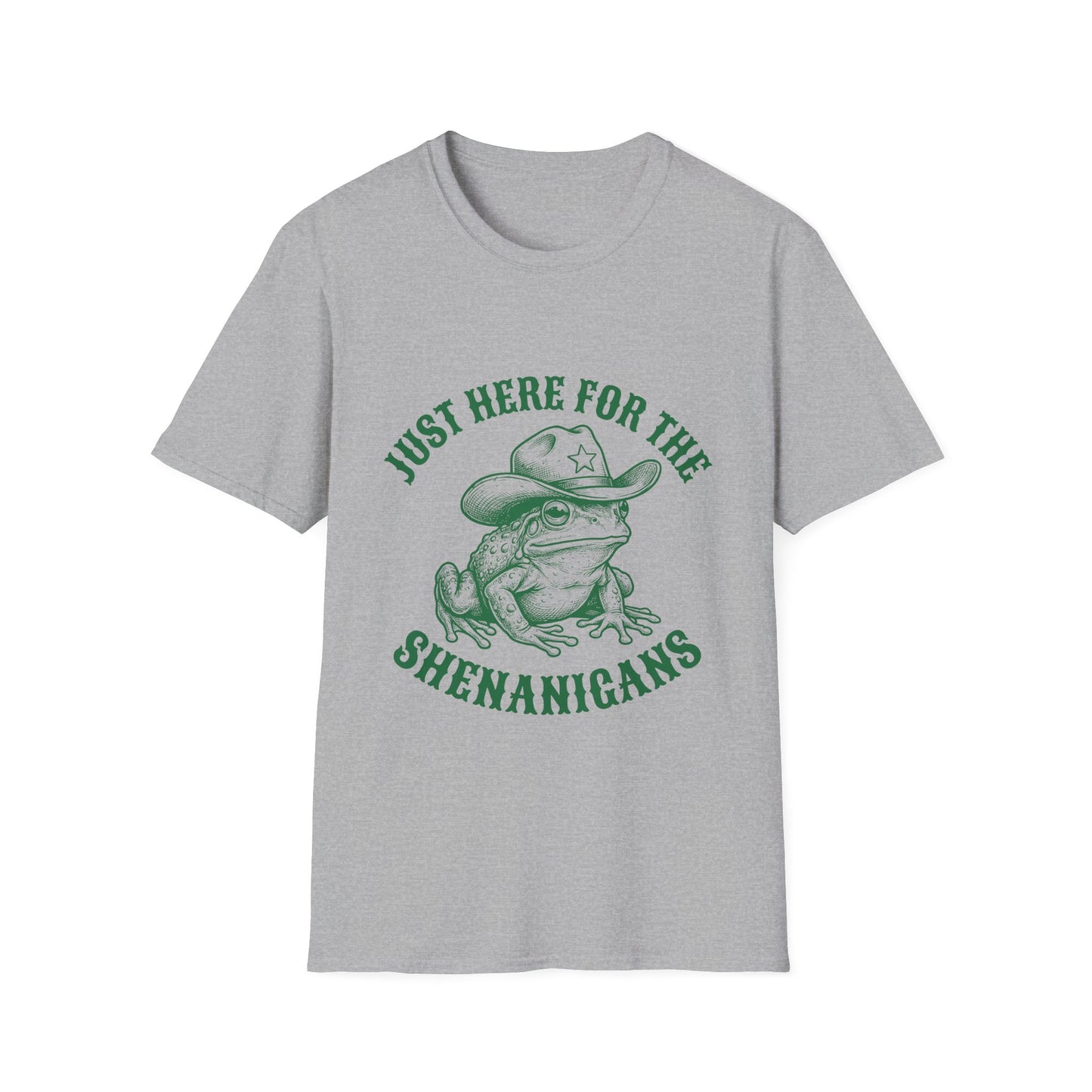 T‑Shirt — "Just Here for the Shenanigans" Frog Cowboy Graphic Tee