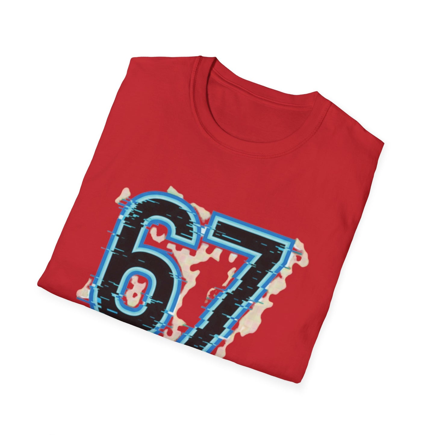 Blue Neon 6 7 Meme T-Shirt – Streetwear Graphic Tee
