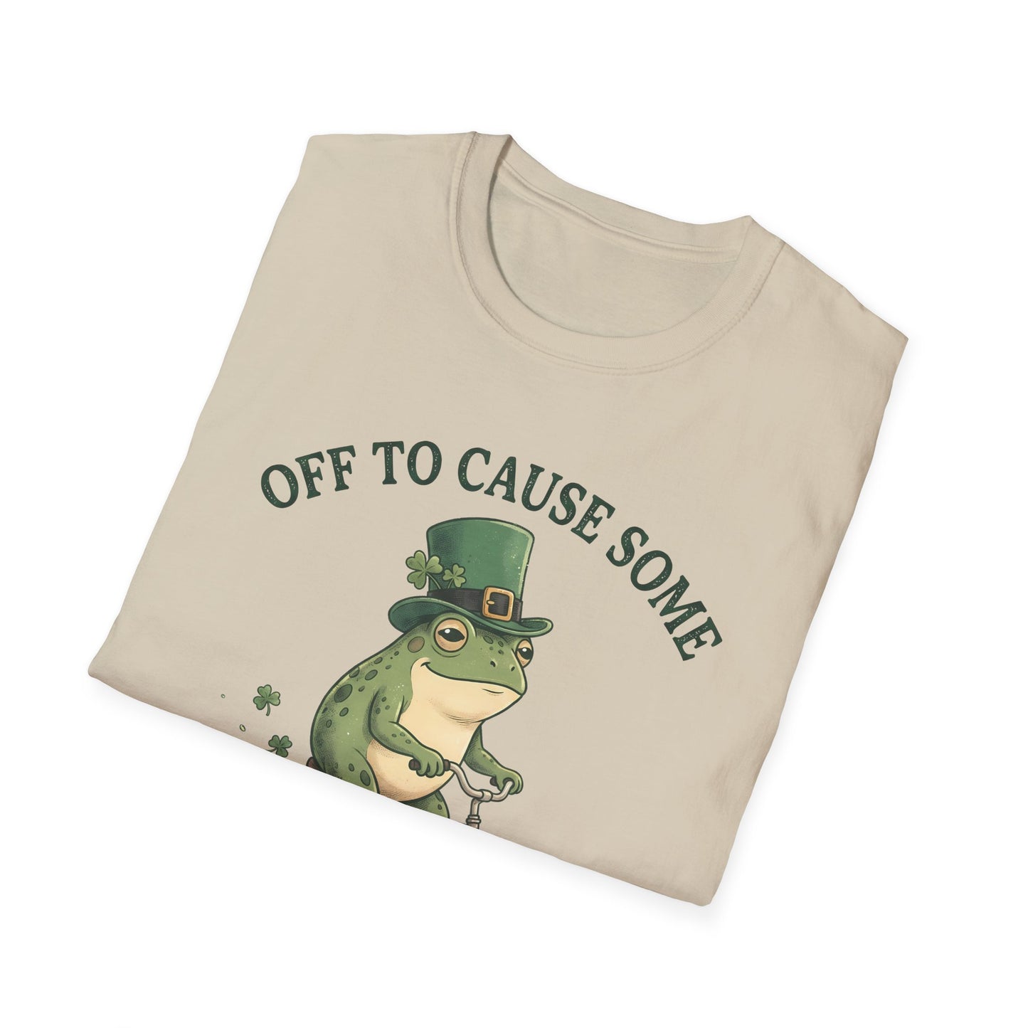 Shenanigans Frog Bike T-Shirt — "Off to Cause Some Shenanigans" St. Patrick’s Day Tee