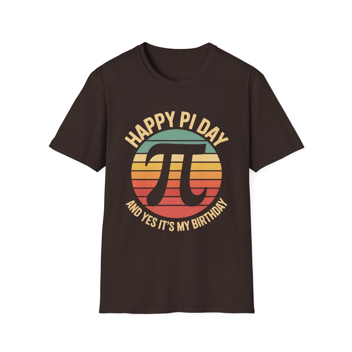 Happy Pi Day pi symbol birthday T-Shirt | Retro sunset math tee