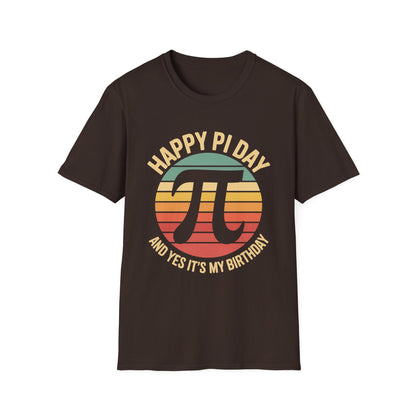 Happy Pi Day pi symbol birthday T-Shirt | Retro sunset math tee