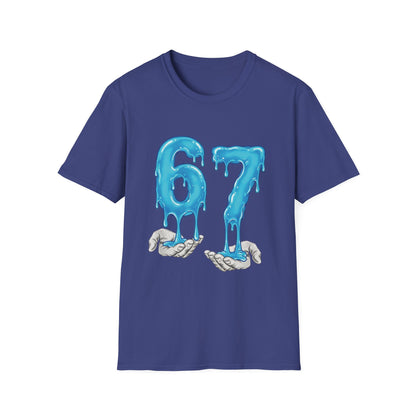 Dripping Blue 6 7 Six Seven Meme Men Women T-Shirt
