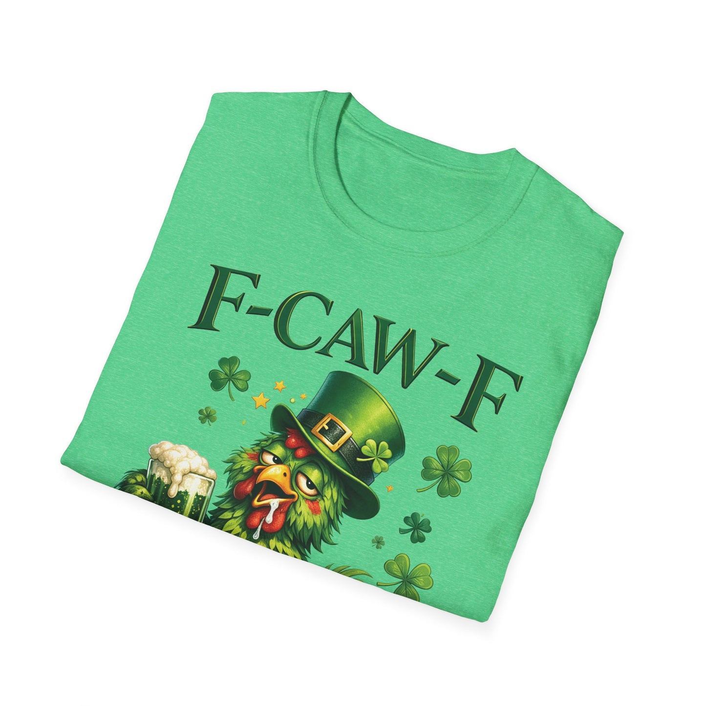 St. Patrick's Day Rooster T-Shirt — "F-CAW-F" Funny Irish Beer Tee