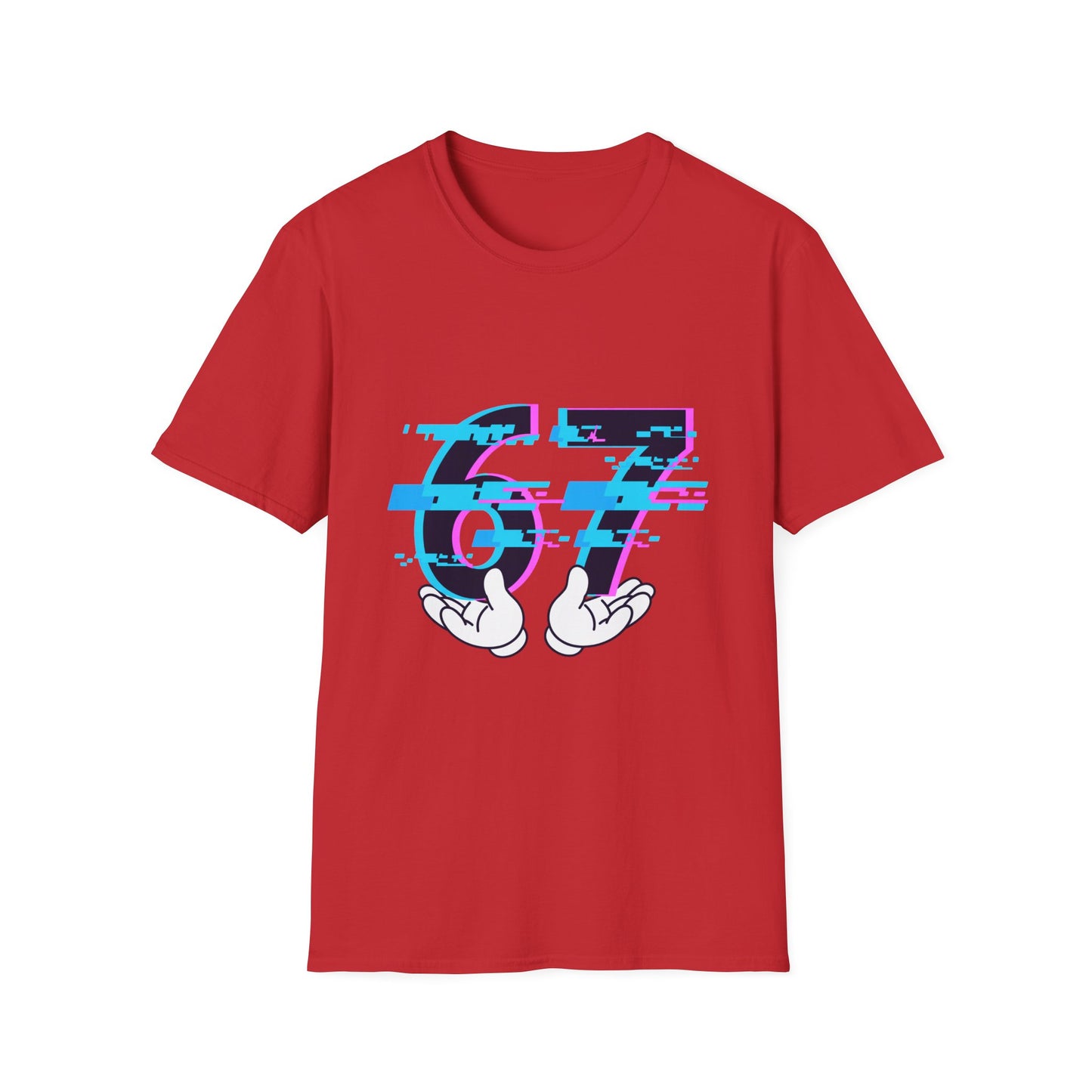 6 7 Six Seven Glitch Meme With Hands Men Women T-Shirt