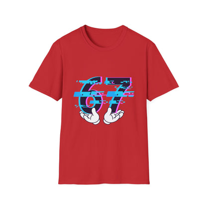 6 7 Six Seven Glitch Meme With Hands Men Women T-Shirt