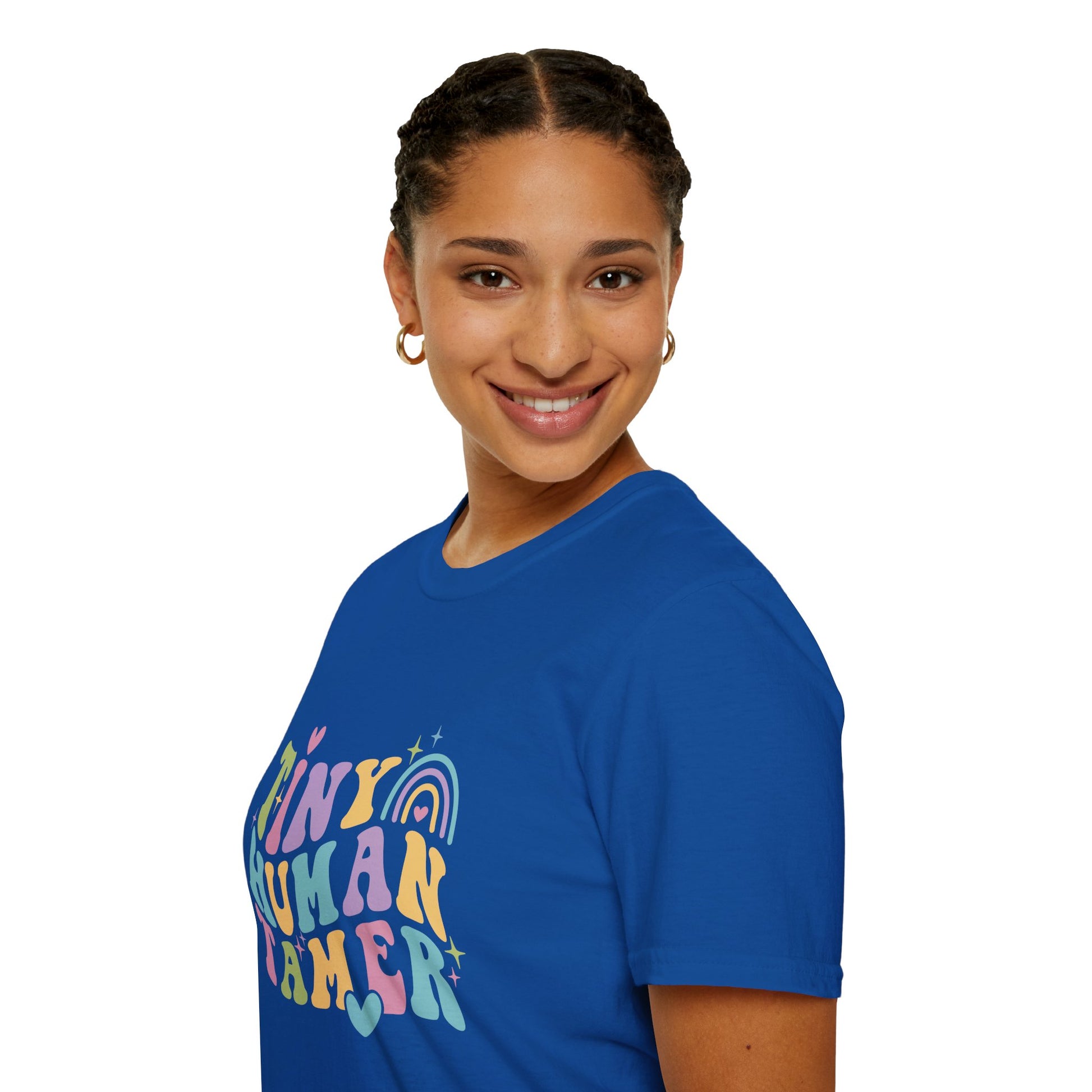 Royal t-shirt with text Tiny Human Tamer gift for Kindergarten teacher