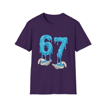 Dripping Blue 6 7 Six Seven Meme Men Women T-Shirt