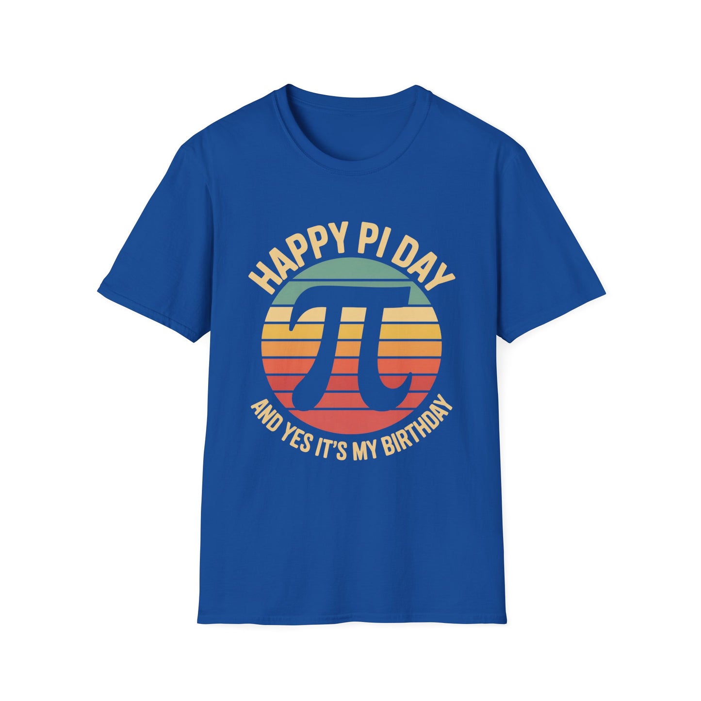 Happy Pi Day pi symbol birthday T-Shirt | Retro sunset math tee