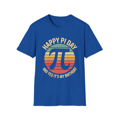 Happy Pi Day pi symbol birthday T-Shirt | Retro sunset math tee