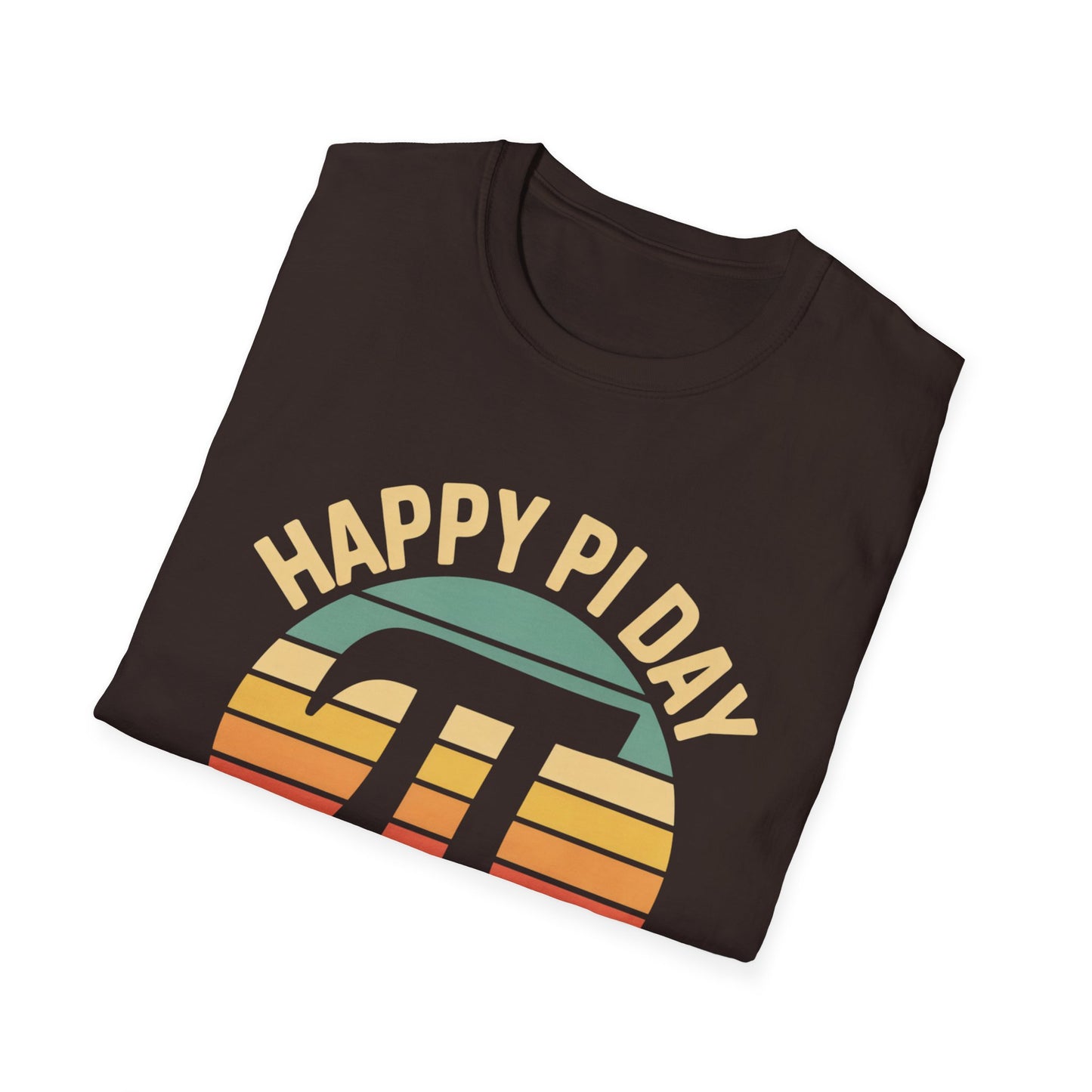 Happy Pi Day pi symbol birthday T-Shirt | Retro sunset math tee
