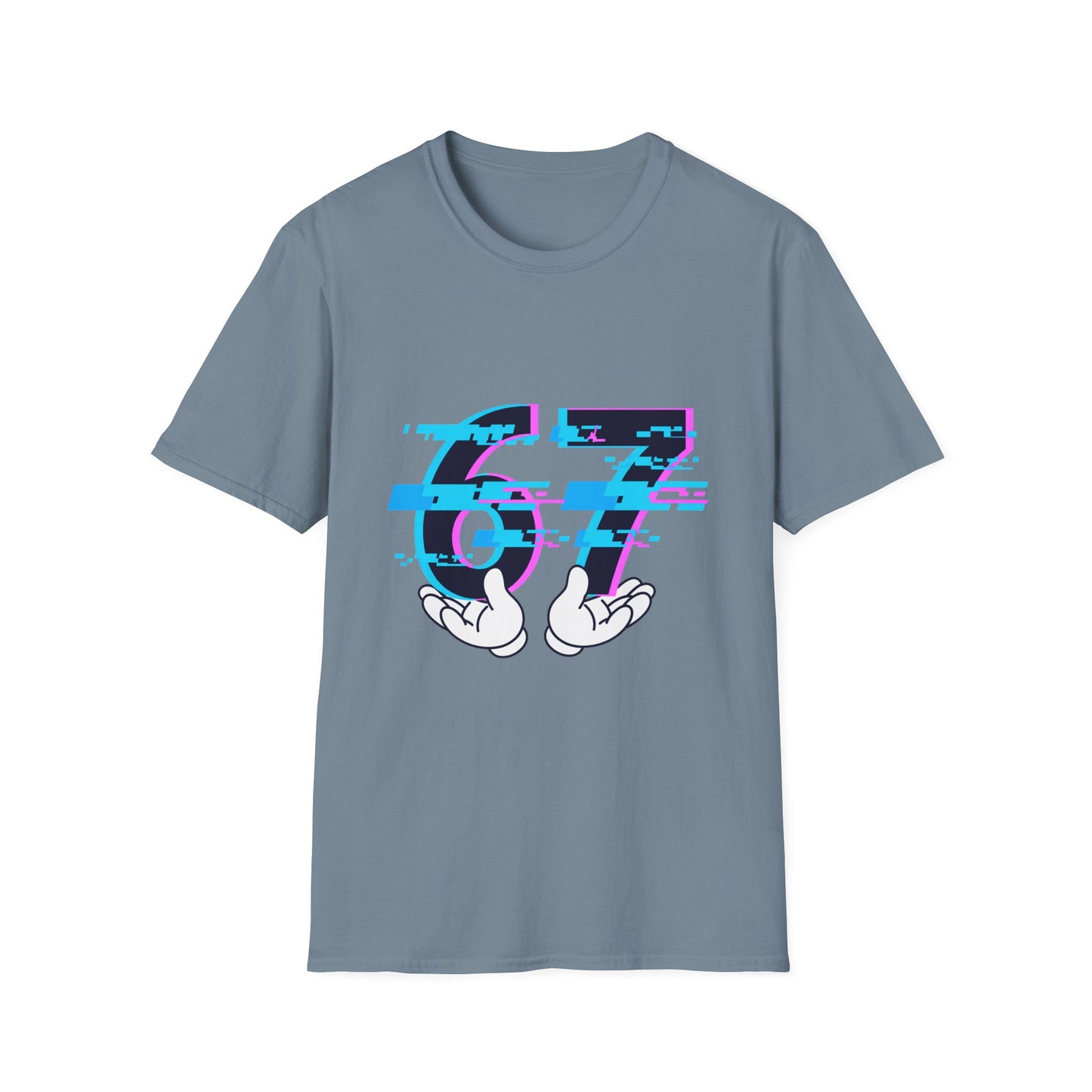 6 7 Six Seven Glitch Meme With Hands Men Women T-Shirt