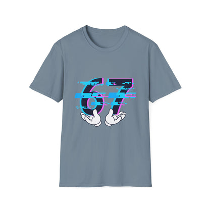 6 7 Six Seven Glitch Meme With Hands Men Women T-Shirt
