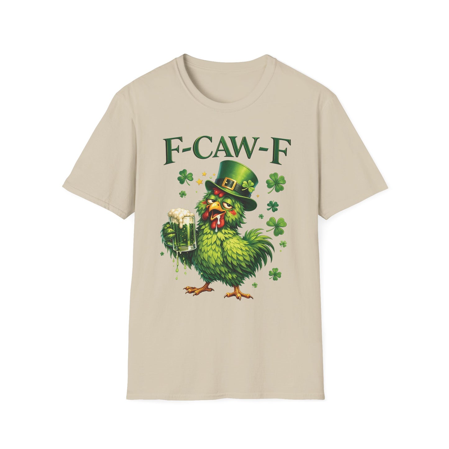 St. Patrick's Day Rooster T-Shirt — "F-CAW-F" Funny Irish Beer Tee