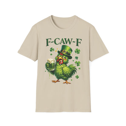 St. Patrick's Day Rooster T-Shirt — "F-CAW-F" Funny Irish Beer Tee