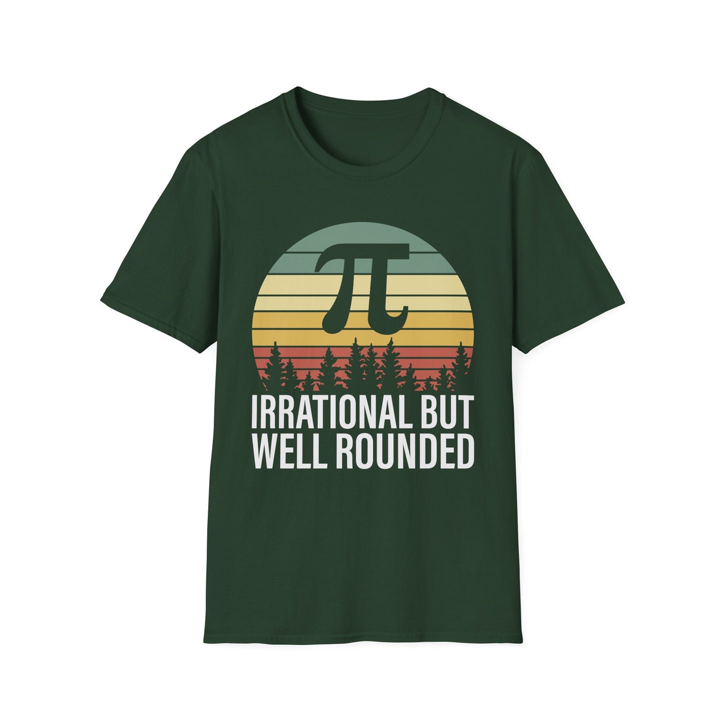 Irrational But Well Rounded Pi Graphic T-Shirt | Retro Sunset Math Tee