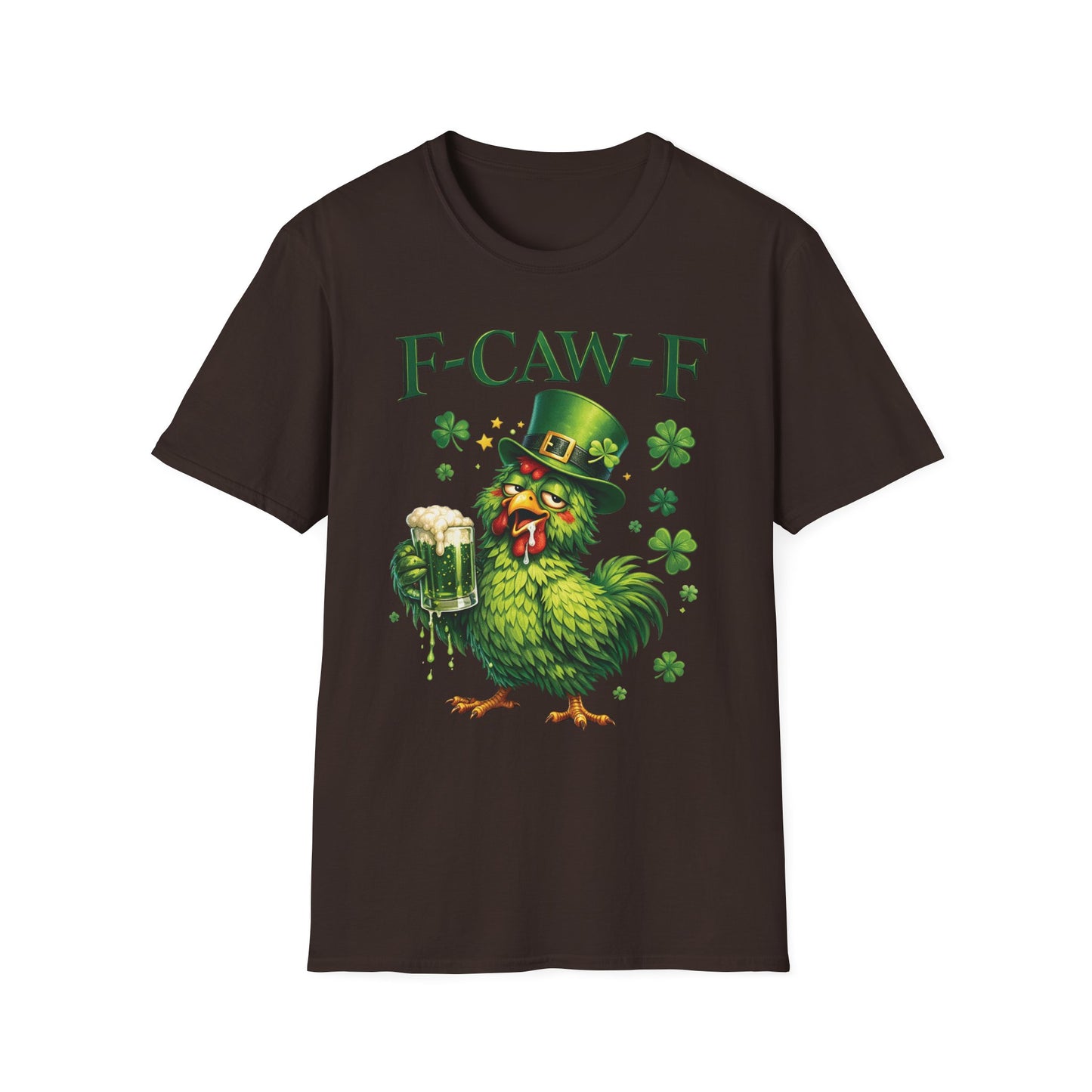 St. Patrick's Day Rooster T-Shirt — "F-CAW-F" Funny Irish Beer Tee