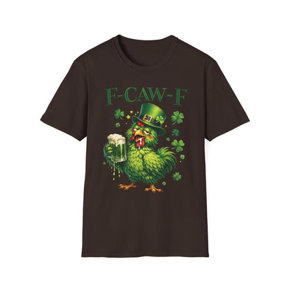 St. Patrick's Day Rooster T-Shirt — "F-CAW-F" Funny Irish Beer Tee