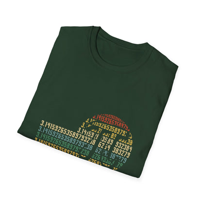 Retro Pi Symbol Tee | Pi Digits Sunset Stripe Unisex T-Shirt