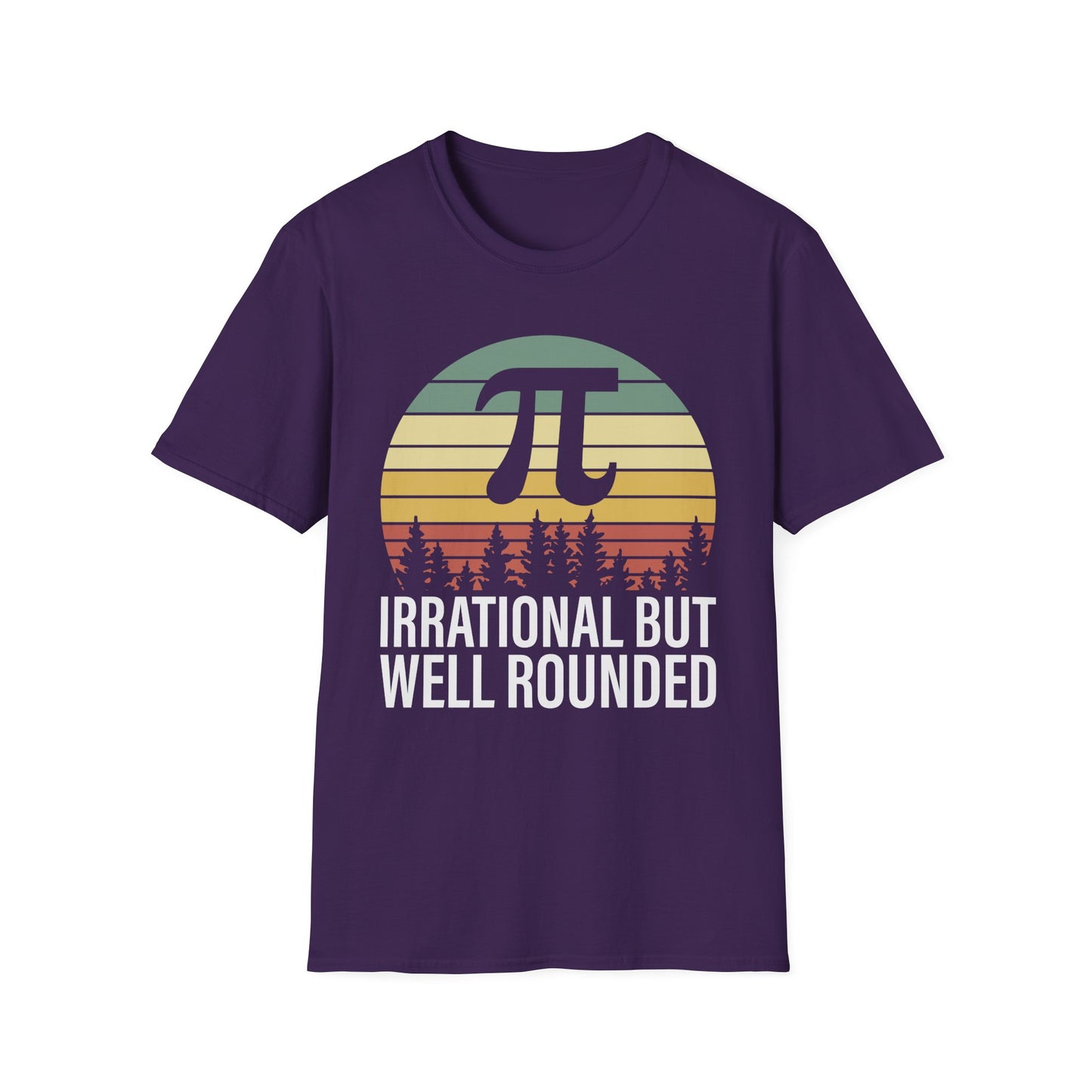 Irrational But Well Rounded Pi Graphic T-Shirt | Retro Sunset Math Tee