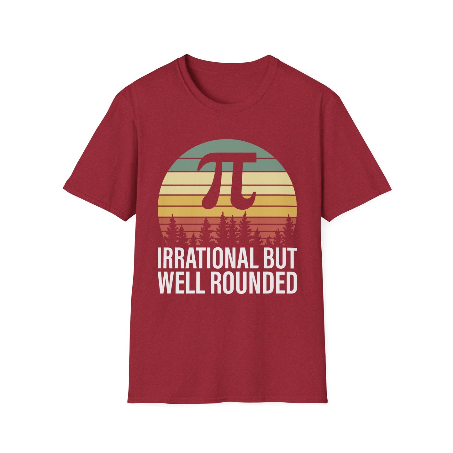 Irrational But Well Rounded Pi Graphic T-Shirt | Retro Sunset Math Tee