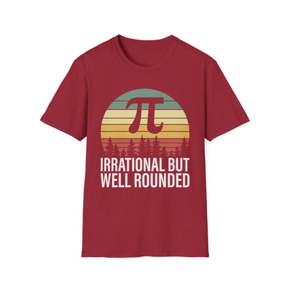 Irrational But Well Rounded Pi Graphic T-Shirt | Retro Sunset Math Tee