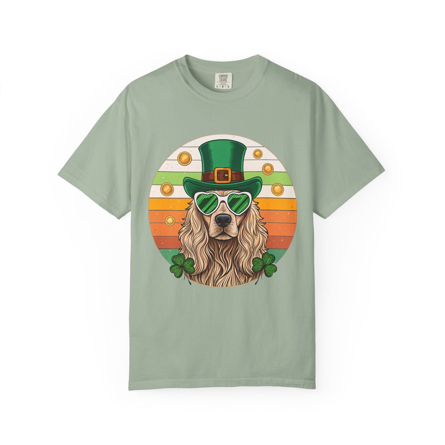 St. Patrick's Golden Retriever T-Shirt — Lucky Dog Shamrock Tee